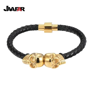 Men's Bracelets men Skeleton BraceletsGenuine Leather Cord Bracelet Titanium Stainless Steel Jewelry Cool Punk Rock Northskull
Men's Bracelets men Skeleton BraceletsGenuine Leather Cord Bracelet Titanium Stainless Steel Jewelry Cool Punk Rock Northskull