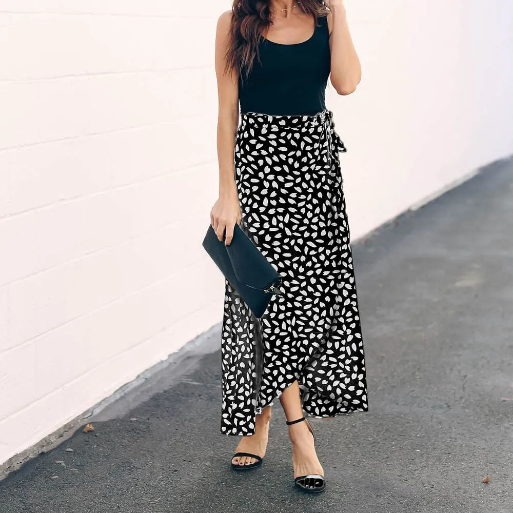 2019 Fashion Women Lace Up Polka Dot Skirt Belt High Waist Split Skirt Asymmetrical Bow Maxi Skirt
2019 Fashion Women Lace Up Polka Dot Skirt Belt High Waist Split Skirt Asymmetrical Bow Maxi Skirt
