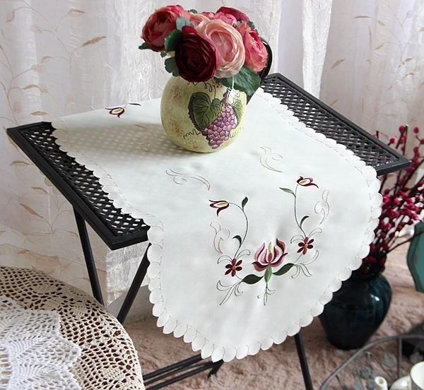 Lace Table Runners Floral Embroidery Guipure Cabinet Table Cover Party Decor New