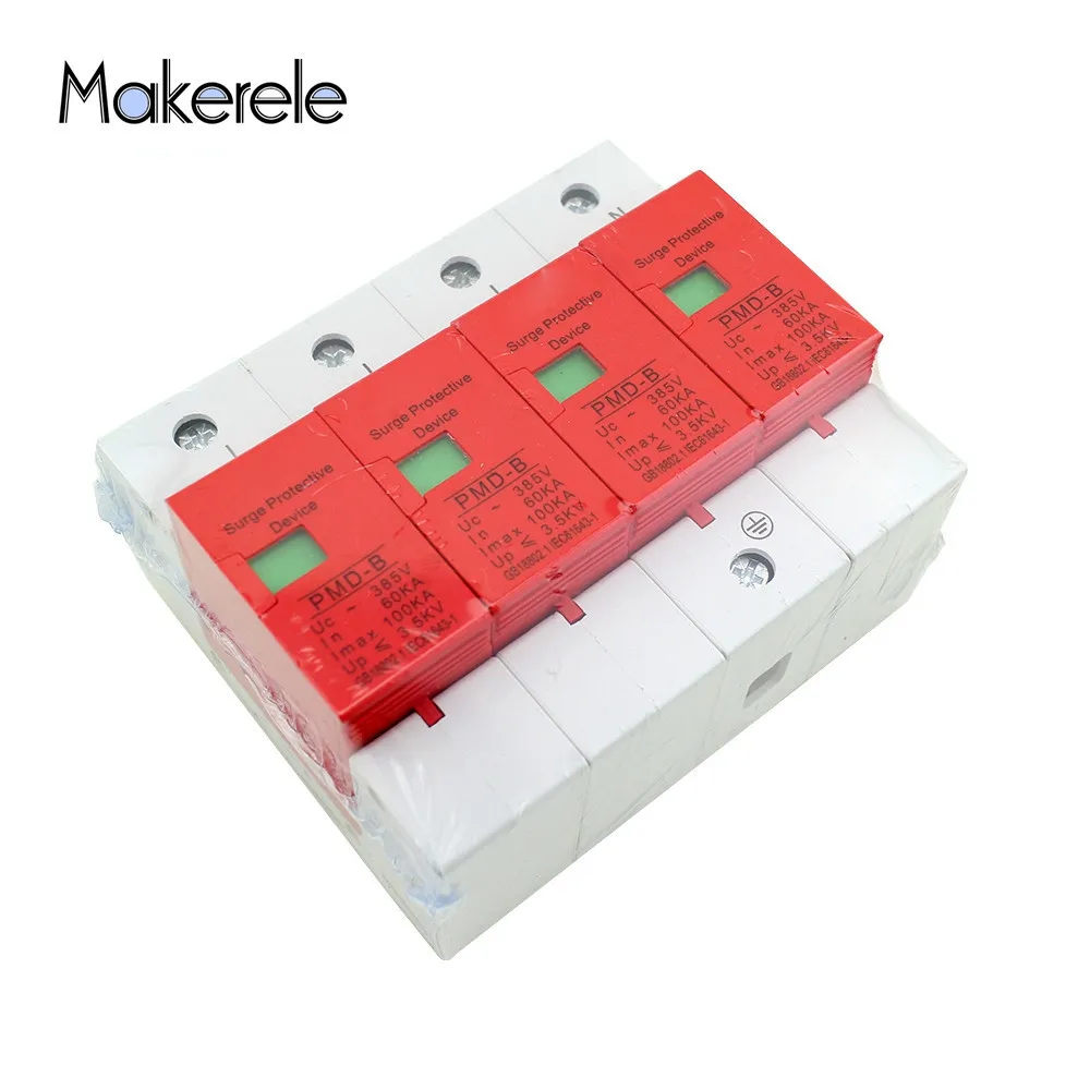SPD 4P 60KA~100KA ~420VAC AC House Surge Protector Protective Low-voltage Arrester Device Din Rail Makerele Excellent Quality
SPD 4P 60KA~100KA ~420VAC AC House Surge Protector Protective Low-voltage Arrester Device Din Rail Makerele Excellent Quality