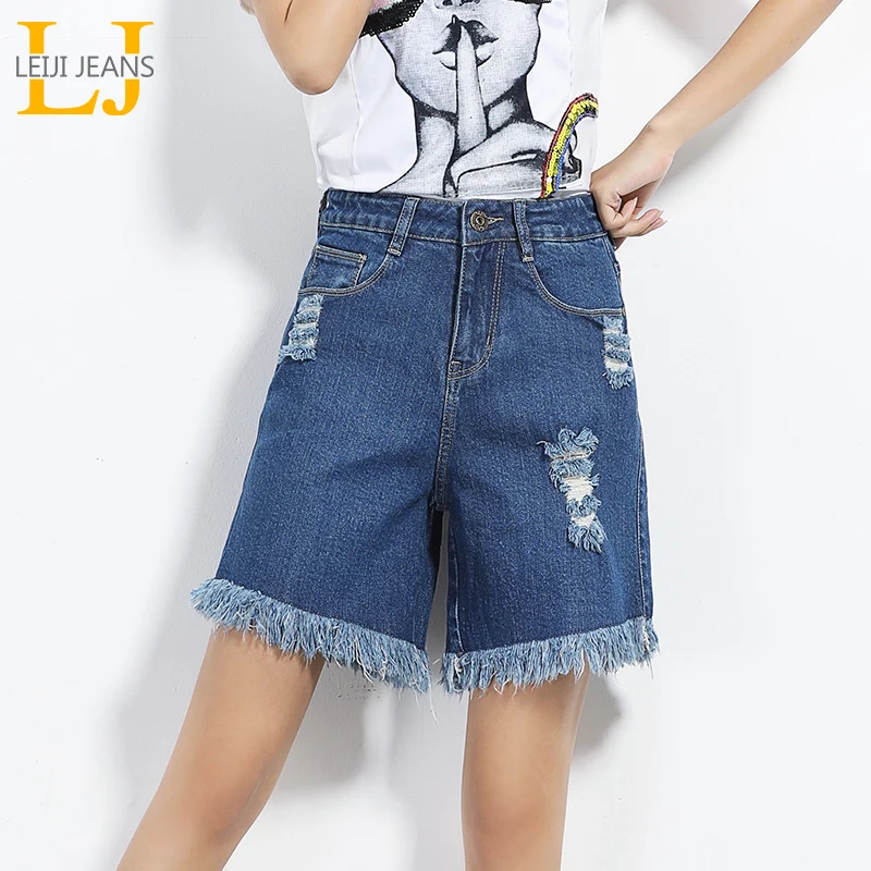 LEIJIJEANS Hot Sale Cool Summer Plus Size L-6XL Ripped Tassel Mid Waist Knee Length Blue Casual Loose Denim Straight Shorts
LEIJIJEANS Hot Sale Cool Summer Plus Size L-6XL Ripped Tassel Mid Waist Knee Length Blue Casual Loose Denim Straight Shorts