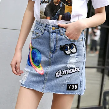 2019 Summer New Europe and America Women Thin Pack Hip Lower Denim Skirt Fashion Sexy Mini Skirt
2019 Summer New Europe and America Women Thin Pack Hip Lower Denim Skirt Fashion Sexy Mini Skirt