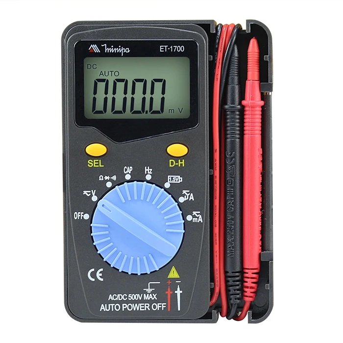 MINIPA ET-1700 card type digital multimeter, portable, auto range, pocket multimeter. 
MINIPA ET-1700 card type digital multimeter, portable, auto range, pocket multimeter.