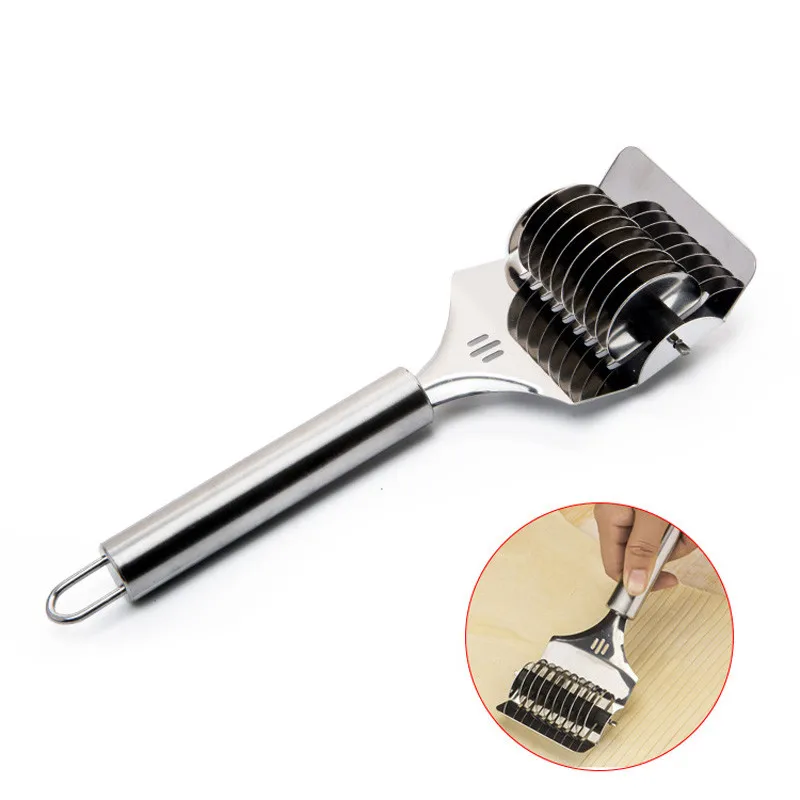 Multitool Stainless Steel Pasta Cutter Noodle Spaetzle Maker Lattice Roller Docker Dough Spaghetti Rolling Knife Herb Mincer
Multitool Stainless Steel Pasta Cutter Noodle Spaetzle Maker Lattice Roller Docker Dough Spaghetti Rolling Knife Herb Mincer