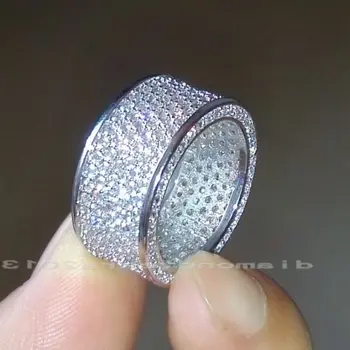 

choucong Choucong Wieck Luxury Jewelry 10kt white gold filled Full AAA Cubic Zirconia Wedding Women Band Ring Gift Size 5-11