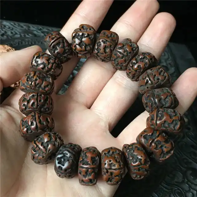 BRO882 – Bracelets tibétain vieux Rudraksha Bodhi pour hommes 2