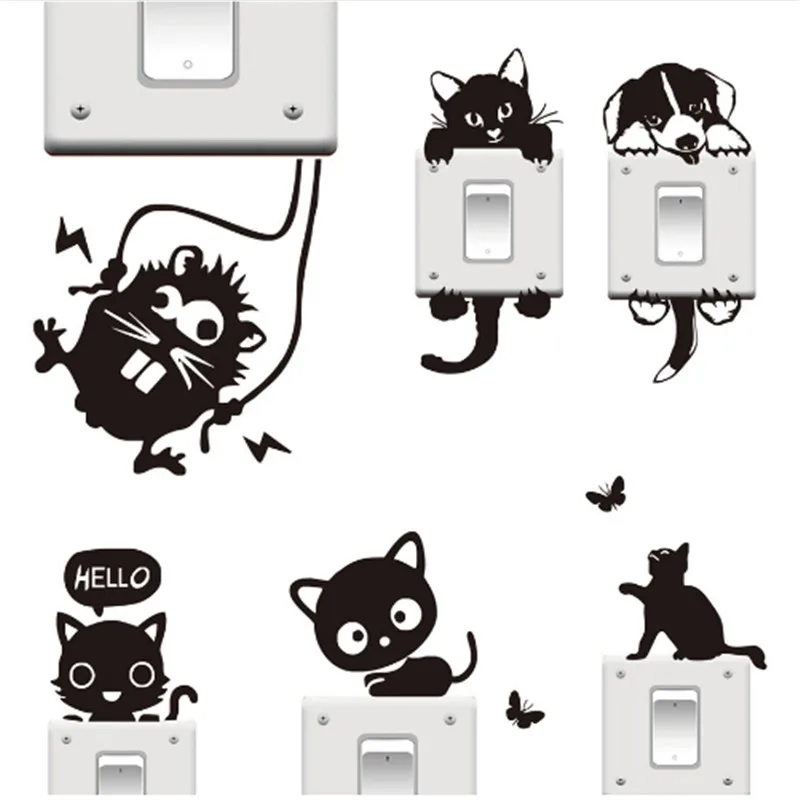 DIY Funny Cute Cat Dog Switch Stickers Decor 19 Styles Cartoon Animals Wall Switch Sticker Bedroom Home Decoration Accessories
DIY Funny Cute Cat Dog Switch Stickers Decor 19 Styles Cartoon Animals Wall Switch Sticker Bedroom Home Decoration Accessories
