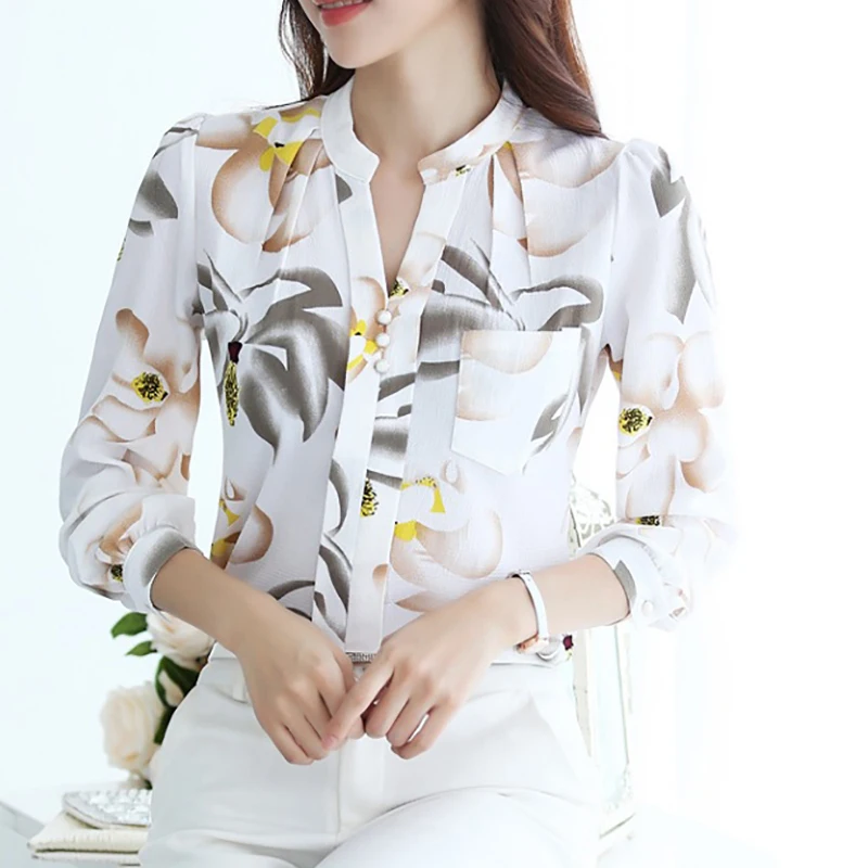 Women Spring Autumn Chiffon Blouses Tops Chiffon Blouses Shirts Ladies Floral Print Blouse Femme Long Sleeve Plus Size Blusas
Women Spring Autumn Chiffon Blouses Tops Chiffon Blouses Shirts Ladies Floral Print Blouse Femme Long Sleeve Plus Size Blusas