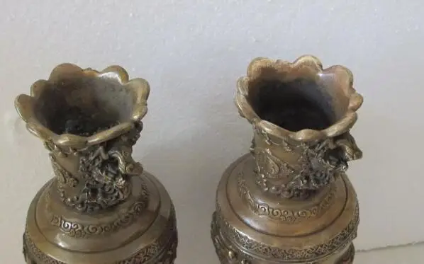 S1409 12" Inch China Feng shui Bronze Foo Loong Dragon antique Vase Jar pair statue
S1409 12" Inch China Feng shui Bronze Foo Loong Dragon antique Vase Jar pair statue