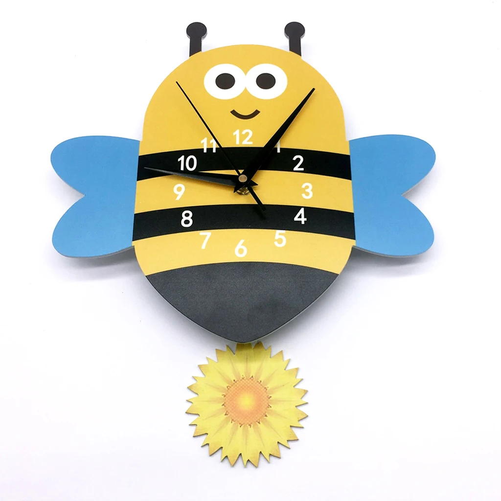 Japanese Adorable Pendulum Clock Funny Crafts Swinging Tail Wall Clock Kit for Kid's Nursery Children's Bedroom Decor