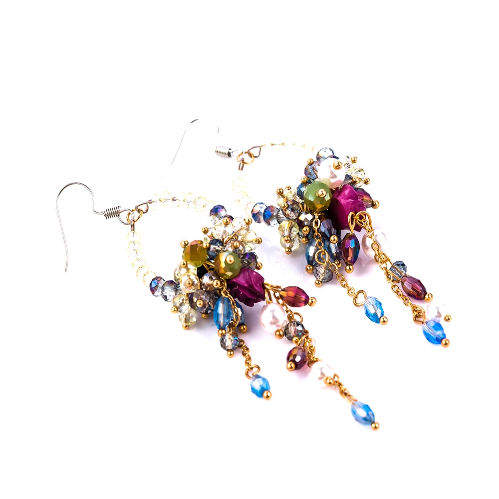 1 Pair Beautiful Ladies Earrings Accessories Flower Crystal Garland Dangle Long Tassel Earrings Woman Fashion Jewelry
1 Pair Beautiful Ladies Earrings Accessories Flower Crystal Garland Dangle Long Tassel Earrings Woman Fashion Jewelry