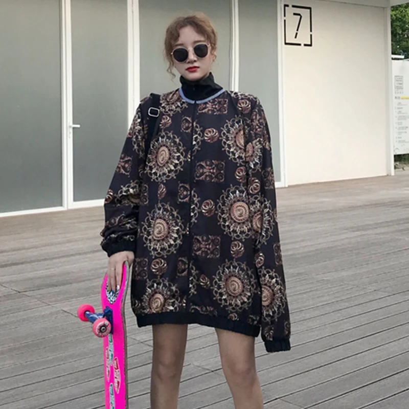 2019 Europe and America Spring Autumn New Women's jacket Stand Collar Cardigan Print Leisure loose Vintage Coat Women cc244
2019 Europe and America Spring Autumn New Women's jacket Stand Collar Cardigan Print Leisure loose Vintage Coat Women cc244