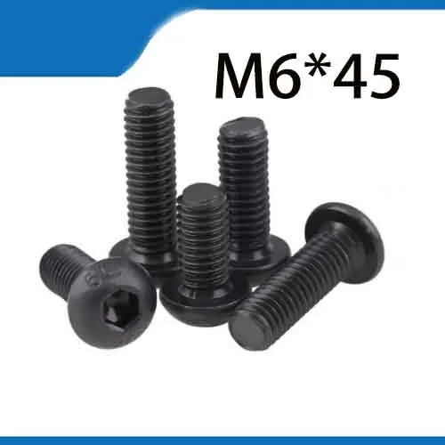 20Pcs M6*45 ISO7380 Alloy Steel 10.9 Level Black Hexagon Socket Button Head Screw Furniture Mushroom Cap Hex Bolts HW041
20Pcs M6*45 ISO7380 Alloy Steel 10.9 Level Black Hexagon Socket Button Head Screw Furniture Mushroom Cap Hex Bolts HW041