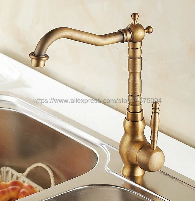 Antique brass kitchen faucet single handle single hole kitchen tap 360 degree rotation spout cold and hot water mixer Nan001
Antique brass kitchen faucet single handle single hole kitchen tap 360 degree rotation spout cold and hot water mixer Nan001