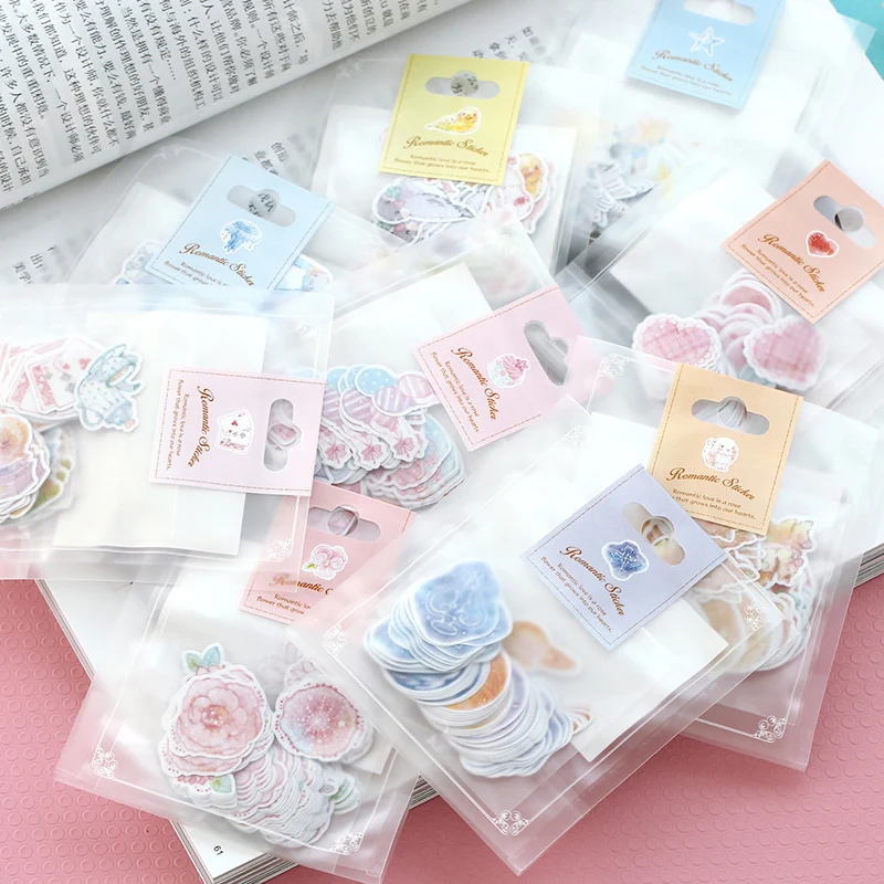 70 pcs/lot romantic mini paper sticker bag DIY dia...