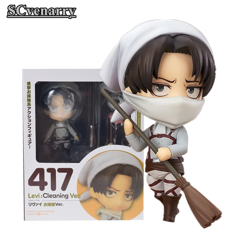 Аниме атака на Титанов Nendoroid 417 Levi Очищающая версия ПВХ экшн фигурная Смола