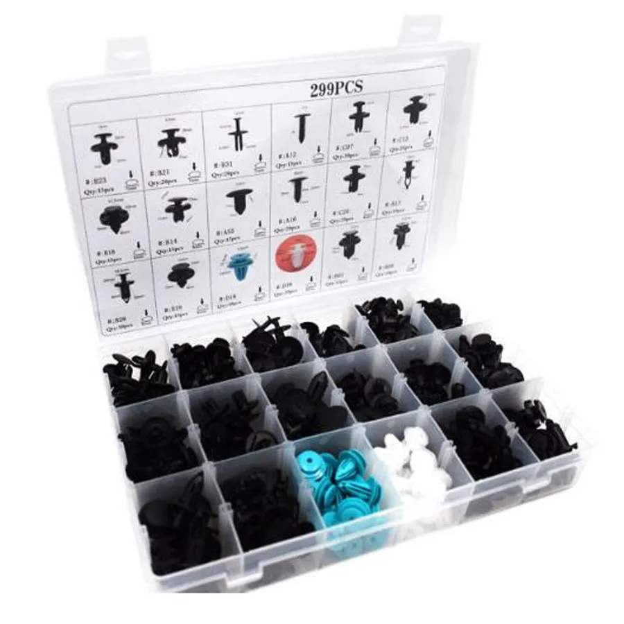 299pcs Car Body Push Retainer Pin Rivet Trim Clip Panel Moulding Assortments Kit For Mercedes Benz BMW Honda Nissan
299pcs Car Body Push Retainer Pin Rivet Trim Clip Panel Moulding Assortments Kit For Mercedes Benz BMW Honda Nissan