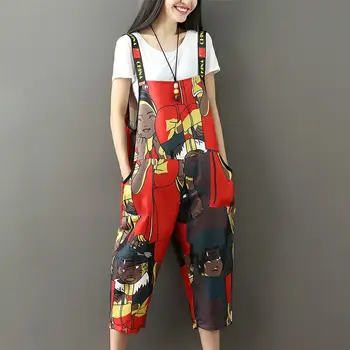 cotton and linen women clothing summer print overalls women jumpsuits suspenders women overalls casual loose rompers 
cotton and linen women clothing summer print overalls women jumpsuits suspenders women overalls casual loose rompers