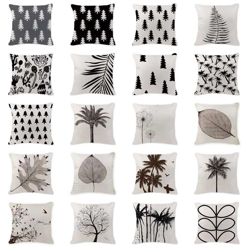 Retro Simple Cushions Case Scandinavian Pine Tree Pillow Covers Outdoor Linen Home Decorating Black Leaf Lumbar Cushion Cover
Retro Simple Cushions Case Scandinavian Pine Tree Pillow Covers Outdoor Linen Home Decorating Black Leaf Lumbar Cushion Cover