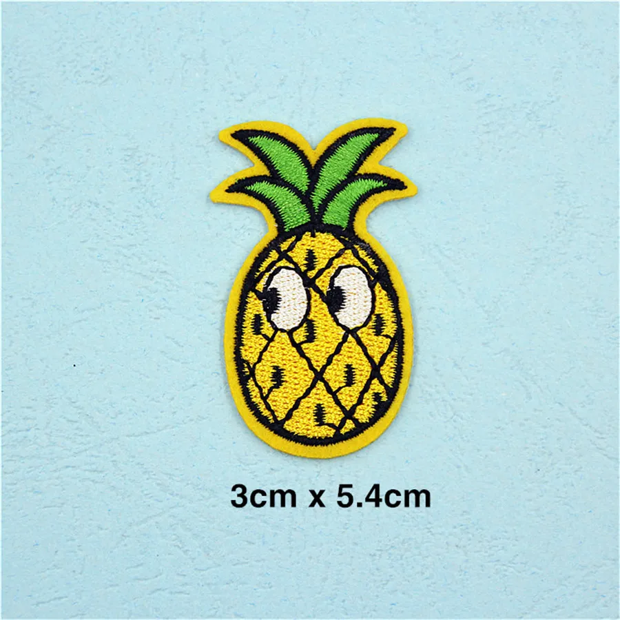 PF Fine Stripe Fruit Patch Pineapple Embroidery Patch for Clothing PF Fine Stripe Fruit Patch Pineapple Embroidery Patch for Clothing Applique Accessories Tops Bag Iron Patches Stickers TB211 us234