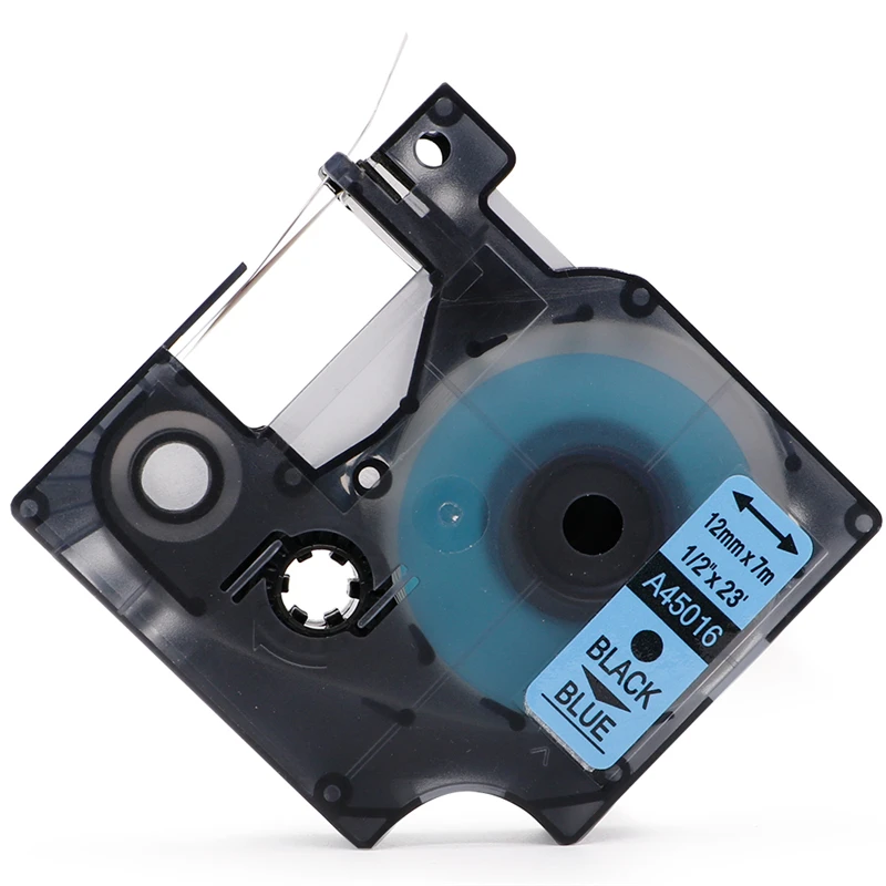 Printing Saver 2X D1 45010 S0720500 Noir sur Transparent 12 mm x 7 m Rubans /Étiquettes compatibles avec DYMO LabelManager LM 100 160 200 210D 280 360D 420P 500TS PnP LabelWriter 450 Duo Etiqueteuses
