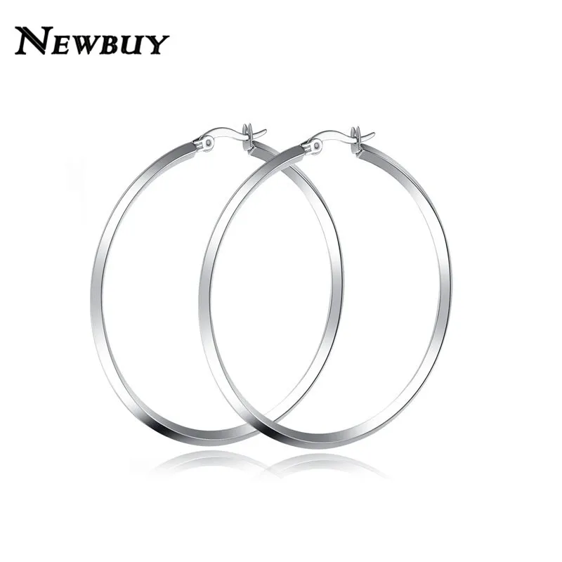 NEWBUY Brand Wholesale Stainless Steel Big Round Hoop Earrings Silver Plated Fashion Women Wedding Party Earrings
NEWBUY Brand Wholesale Stainless Steel Big Round Hoop Earrings Silver Plated Fashion Women Wedding Party Earrings