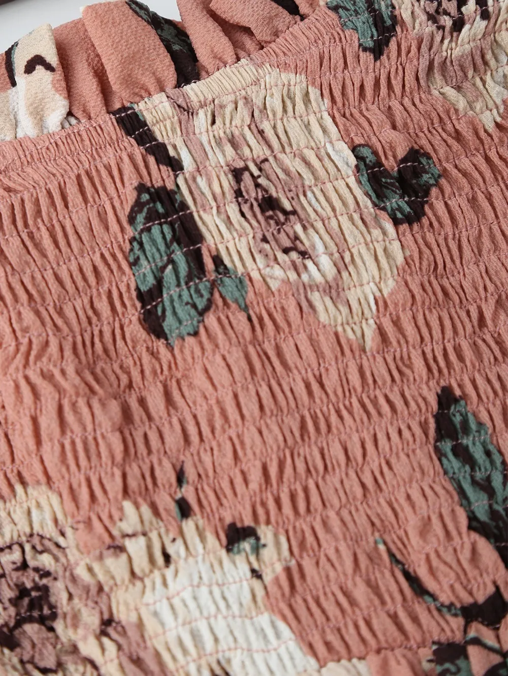 AZULINA Ruffles Off Shoulder Shirred Floral Maxi Dress Boho Tunic Women Short Sleeve Bohemian Long Dress Female 2017 Robe Femme 6