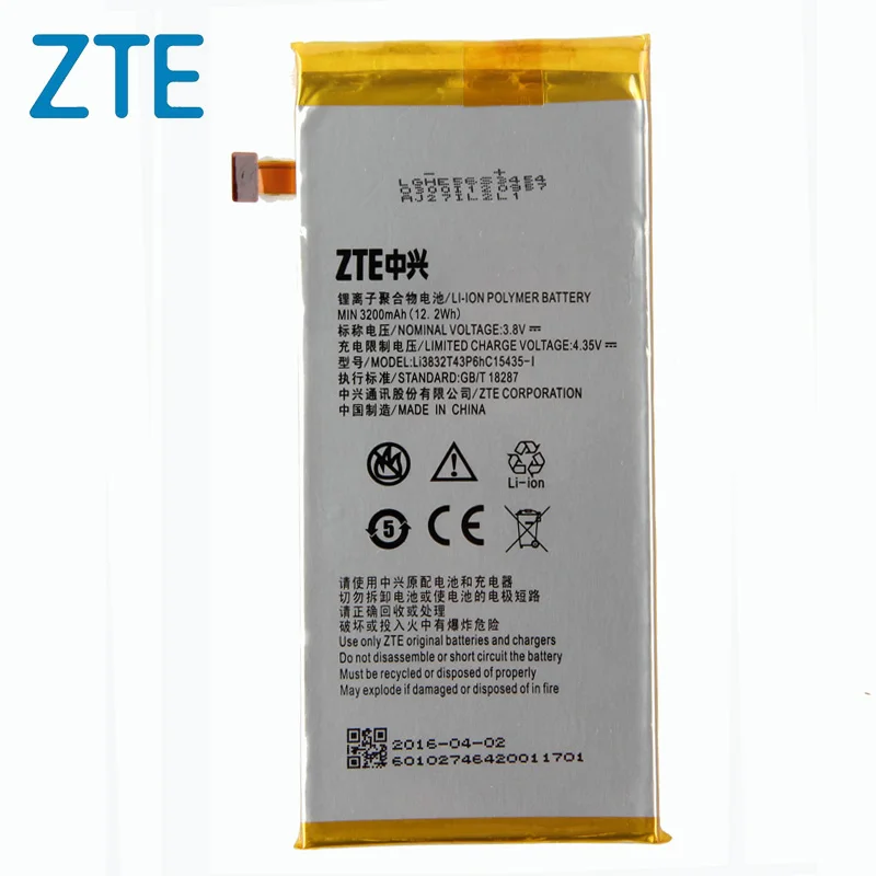 Original ZTE Li3832T43P6hC15435-I Phone battery For ZTE Grand M901C / Grand Memo II / Z787/ Grand X MAX / Lever LTE Z936L
Original ZTE Li3832T43P6hC15435-I Phone battery For ZTE Grand M901C / Grand Memo II / Z787/ Grand X MAX / Lever LTE Z936L