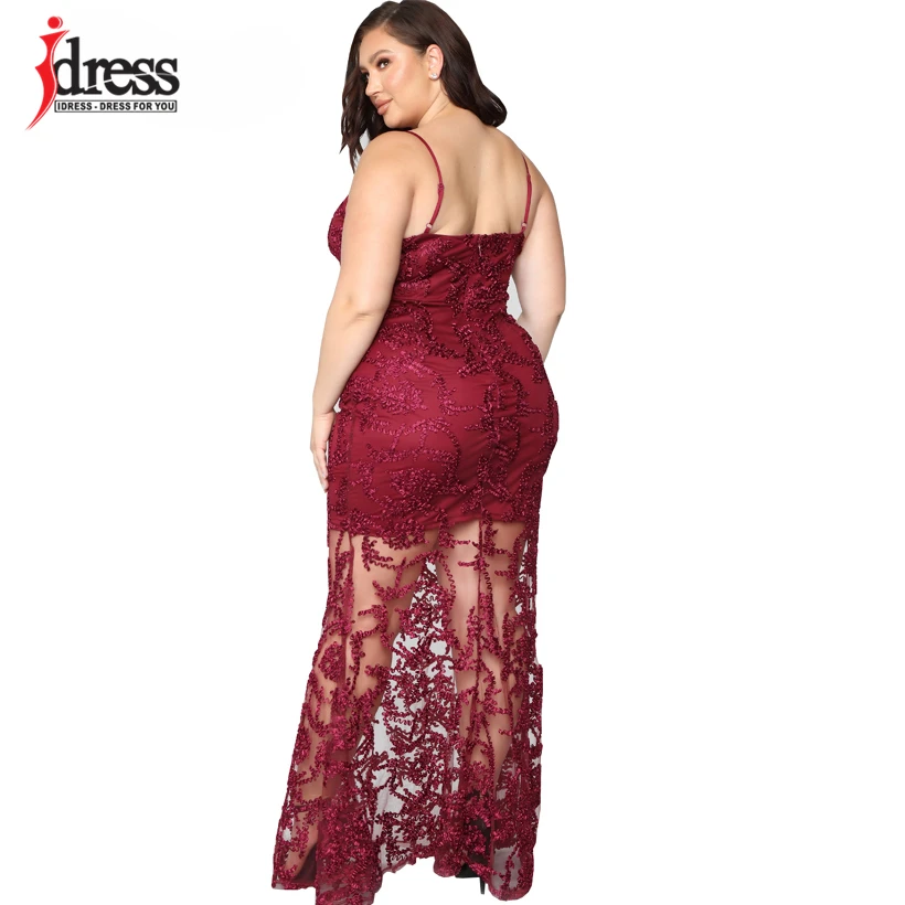 IDress 2019 Runway Design Red Blue Black Women Bodycon Floor Length Long Dress Sexy Backless Night Club Evening Party Dress (2)