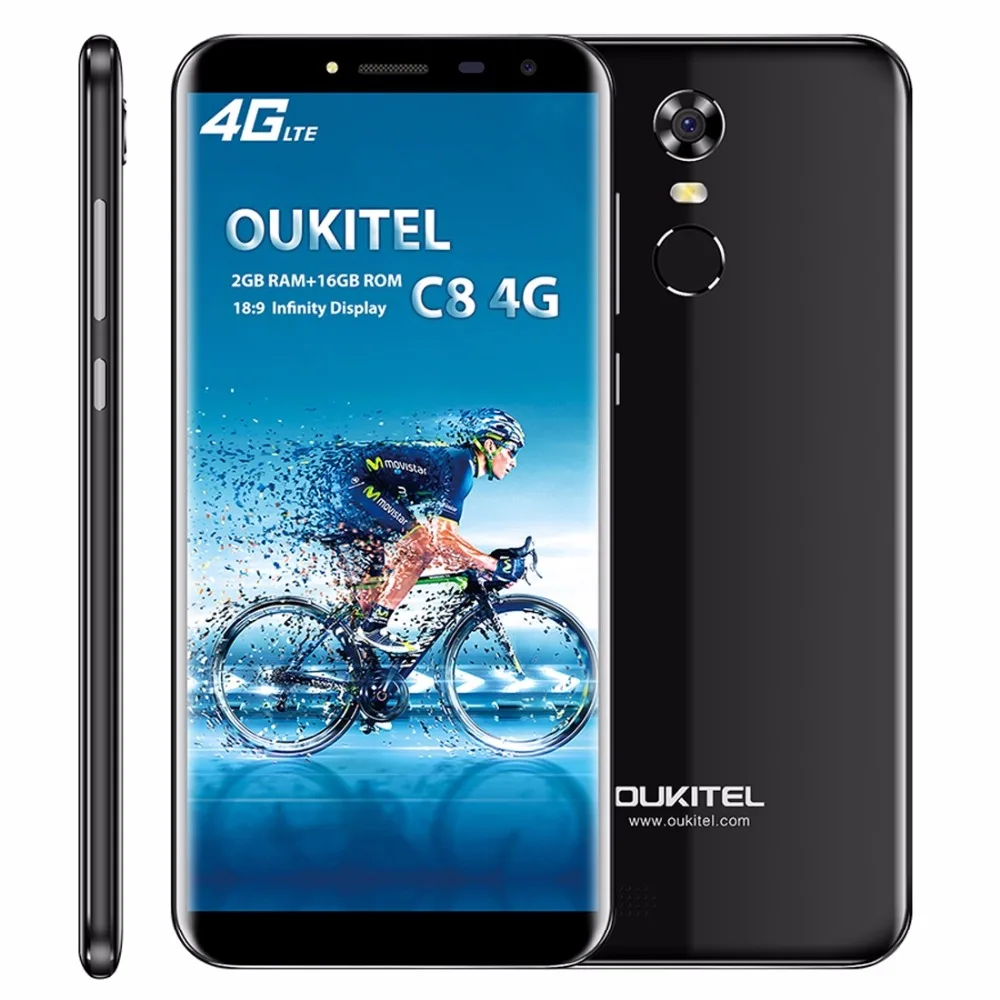 

Oukitel C8 4G LTE 5.5'' 18:9 Display Smartphone Android 7.0 3000mAh 2GB RAM 16GB MTK6737 Quad Core Fingerprint 13MP Cellphone