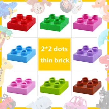 Big Size Building Blocks Part Compatible With DuploINGlys 2*2 dots thin brick toys for Children
Big Size Building Blocks Part Compatible With DuploINGlys 2*2 dots thin brick toys for Children