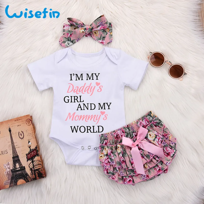 Newborn Baby Girl Clothing Set Summer Baby Bodysuits+Floral PP Shorts+Headband Infant Outfits Cute Toddler Girl Clothes P45 19