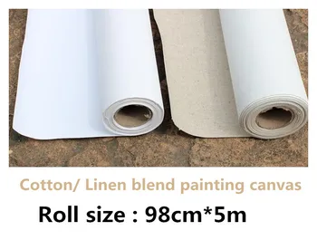 98cm width 5m wholesale price cotton & linen blend two choice canvas roll for painting
98cm width 5m wholesale price cotton & linen blend two choice canvas roll for painting