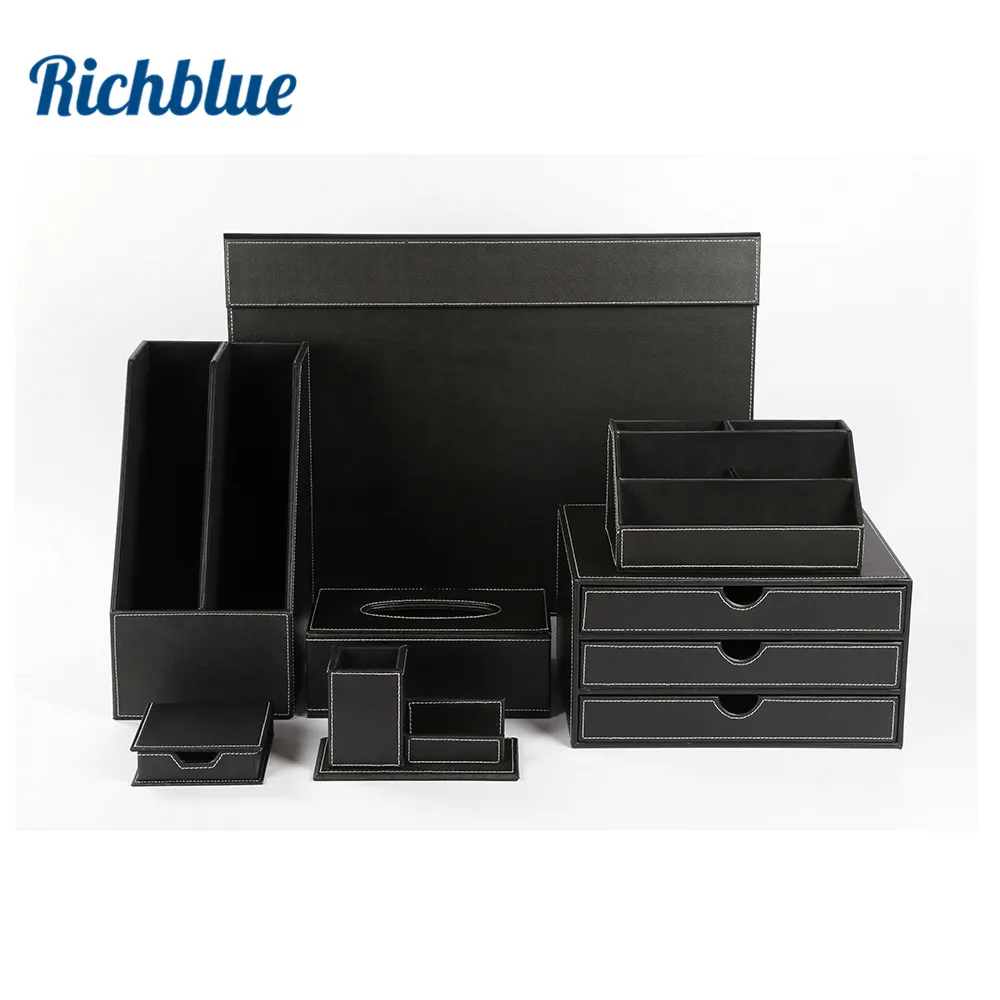 7-Piece Desk Set with Desk Mat File Storage Rack Drawer Note Holder Tissue Holder Stationery Box T06 Black/Brown
7-Piece Desk Set with Desk Mat File Storage Rack Drawer Note Holder Tissue Holder Stationery Box T06 Black/Brown