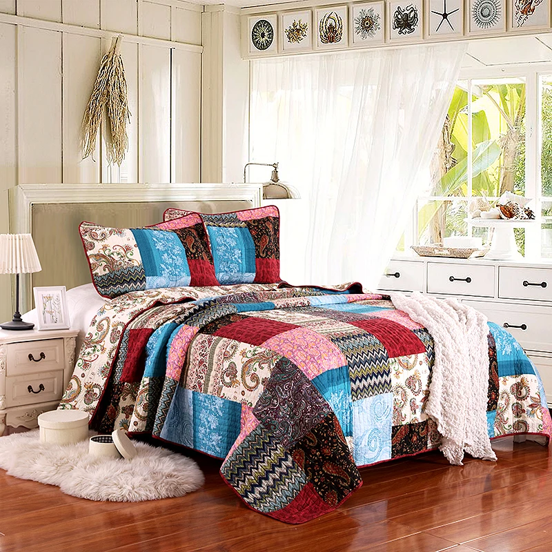High Quality Hand Made Patch Work American Style 100% Cotton Quilted 3 Pieces Floral Bedspread&Bed Coverlet
High Quality Hand Made Patch Work American Style 100% Cotton Quilted 3 Pieces Floral Bedspread&Bed Coverlet