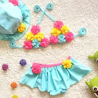 Newborn Baby Clothing Baby Girls Flowers Bikini Swimwear Swimsuit Bathing Suit Beachwear baby girls Biquini children swimwear image
