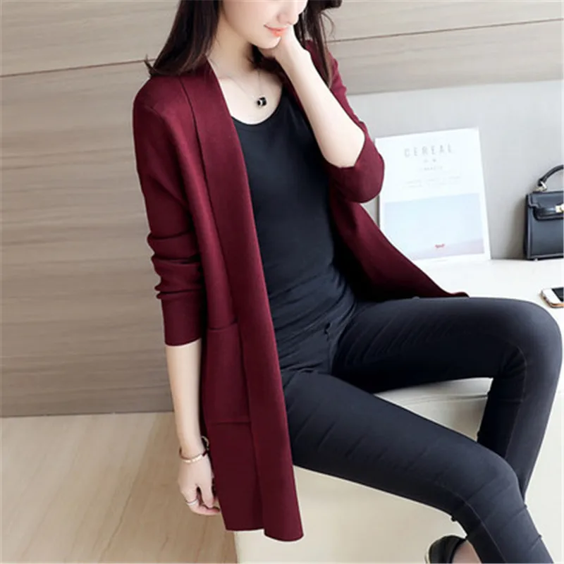 2019 Spring New Wild Loose Long Knitwear Cardigan Women Sweater Coat Long Sleeve Coat Tide oversized sweater woman clothes Z1315
2019 Spring New Wild Loose Long Knitwear Cardigan Women Sweater Coat Long Sleeve Coat Tide oversized sweater woman clothes Z1315