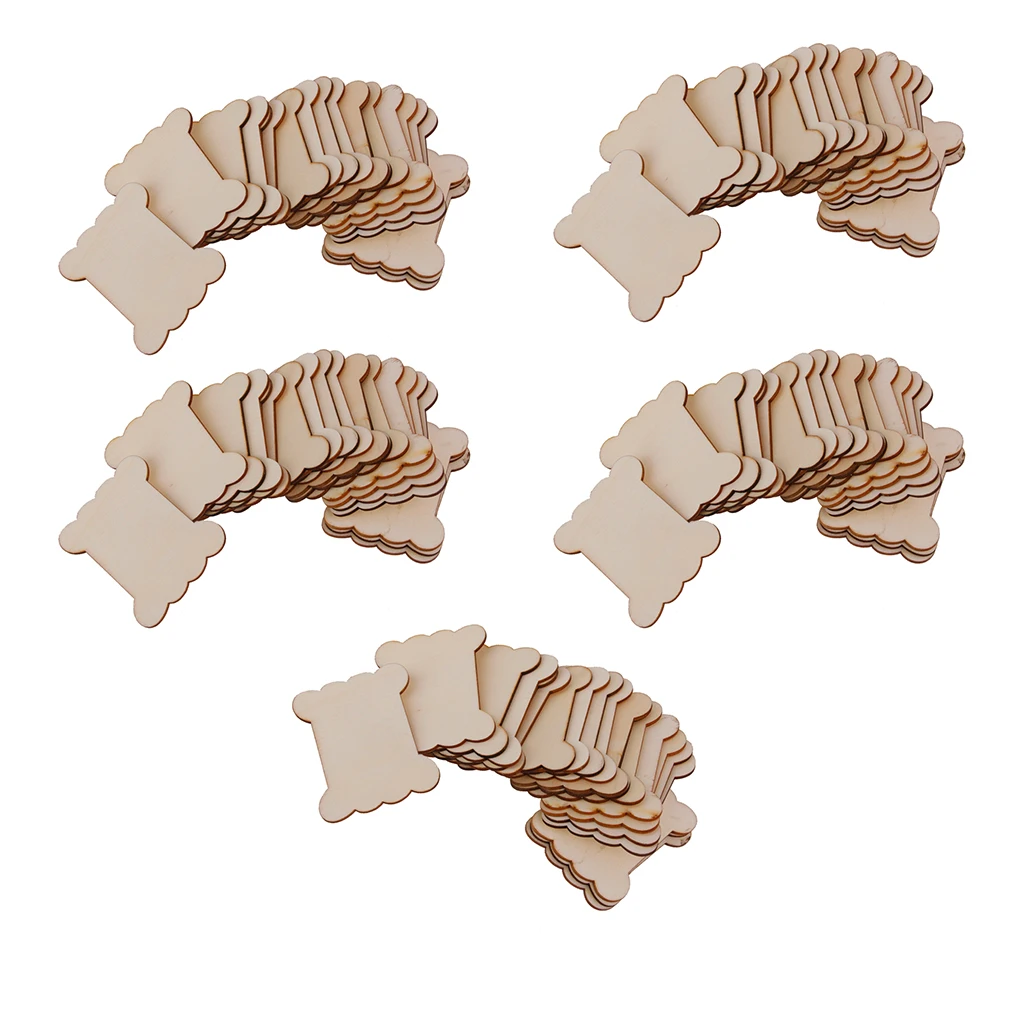 100 Pieces Wood Thread Floss Bobbins Ribbon Twine Reel Organizer 100 Pieces Wood Thread Floss Bobbins Ribbon Twine Reel Organizer