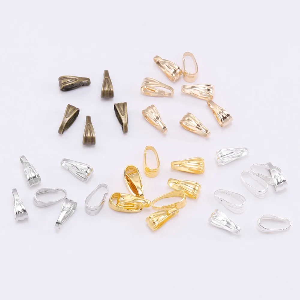 

100pcs 7 8 10mm Buckle Clasp Connectors Clasps Pinch Clips Bails Charm Melon Seeds Buckle Pendant Supplies For Jewelry Findings