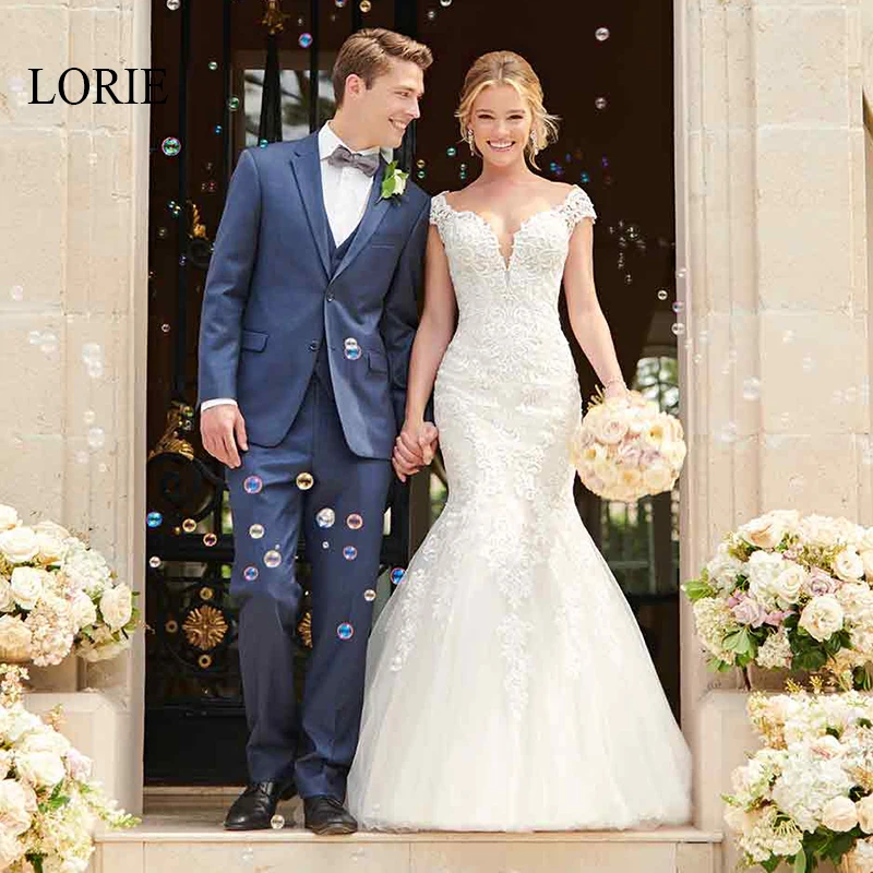 LORIE New Elegant Lace Appliqued Mermaid Wedding Dress Vintage Tulle Bridal Gowns Summer vestido de noiva 2019 robe mariage
LORIE New Elegant Lace Appliqued Mermaid Wedding Dress Vintage Tulle Bridal Gowns Summer vestido de noiva 2019 robe mariage