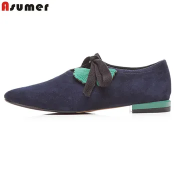 ASUMER 2020 New sheepskin suede leather women flats lace up high quality spring summer ladies shoes woman casual shoes big size
ASUMER 2020 New sheepskin suede leather women flats lace up high quality spring summer ladies shoes woman casual shoes big size