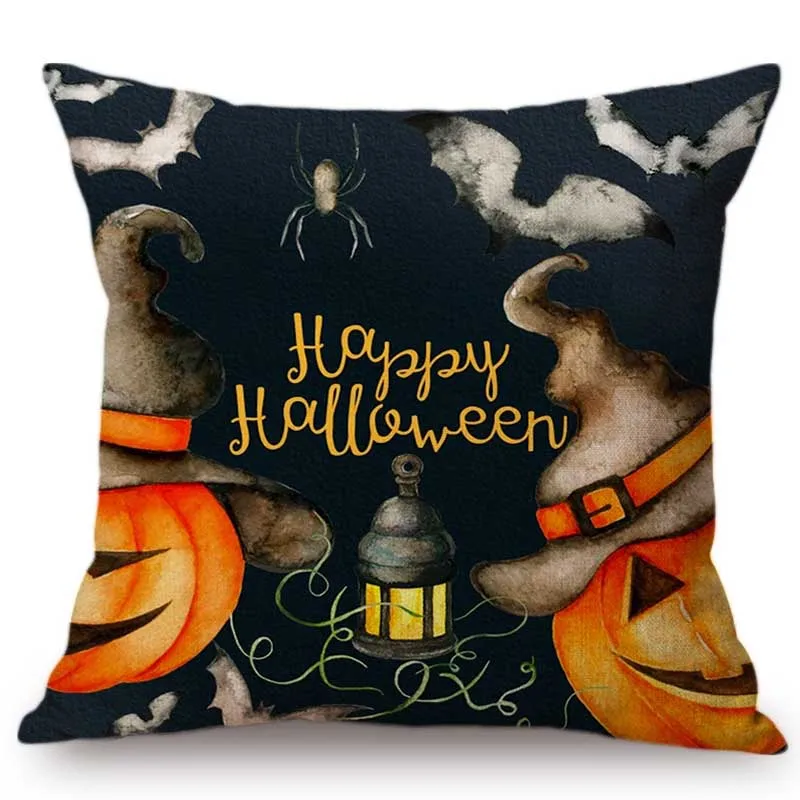 Watercolor Halloween Decoration Pumpkin Face Spider Hand Painted Cushion Cover Cartoon Letter Print Halloween Throw Pillow Case
Watercolor Halloween Decoration Pumpkin Face Spider Hand Painted Cushion Cover Cartoon Letter Print Halloween Throw Pillow Case