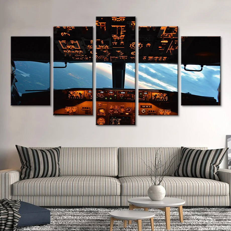 5 Pieces Modern Wall Art Prints Aircraft Cockpit Picture Painting Home Decor Sky View for Living Room Canvas Poster Art
5 Pieces Modern Wall Art Prints Aircraft Cockpit Picture Painting Home Decor Sky View for Living Room Canvas Poster Art