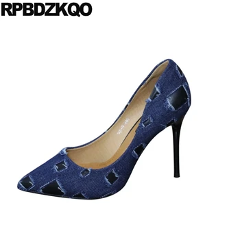 High Heels Super Ultra Shoes Stiletto 2018 Spring Fashion Women Pumps Extreme Celebrity Blue Size 4 34 Catwalk Denim Pointed Toe
High Heels Super Ultra Shoes Stiletto 2018 Spring Fashion Women Pumps Extreme Celebrity Blue Size 4 34 Catwalk Denim Pointed Toe