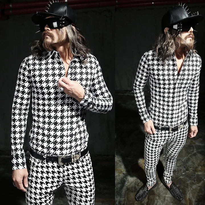 M-XXL ! 2016 Men's GD New DJ spring male shirt White houndstooth slim long-sleeve shirt slim Stage singer costumes clothing
M-XXL ! 2016 Men's GD New DJ spring male shirt White houndstooth slim long-sleeve shirt slim Stage singer costumes clothing