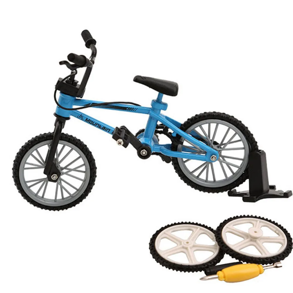 

2pcs Spare Tire Creative Game Gift for children mini-finger-bmx Bicycle+Alloy mini BMX Finger Mountain Bikes Toys Retail Box