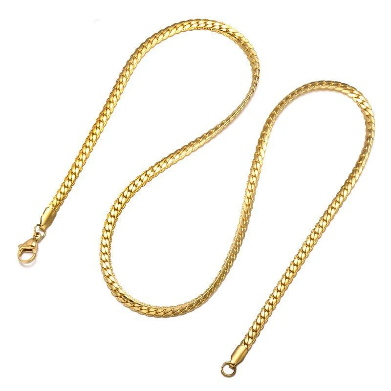 Wholesale Jewelry -- (2 pcs/lot )50 cm 316L Titanium steel Long Small ( 4 mm ) Snake Necklaces for Wome Men No Fade Gold / Whi
Wholesale Jewelry -- (2 pcs/lot )50 cm 316L Titanium steel Long Small ( 4 mm ) Snake Necklaces for Wome Men No Fade Gold / Whi
