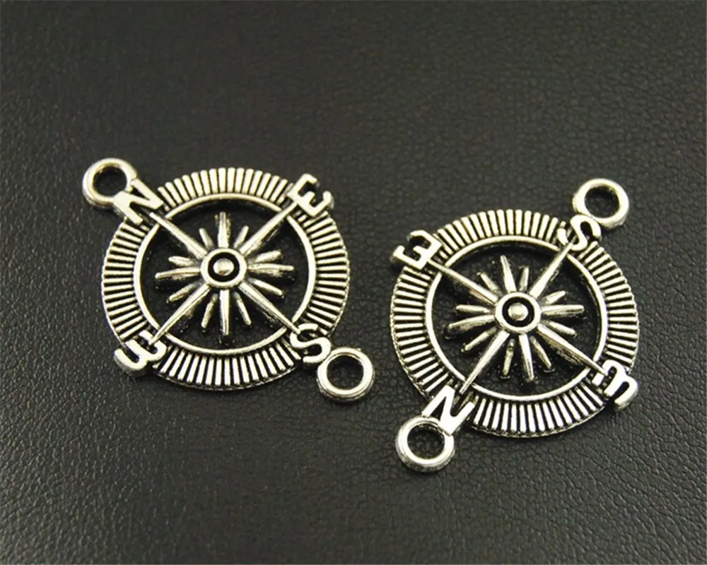 15pcs Antique Sliver Compass Round Connector DIY Bracelet Bangle Findings 22X31mm A1684
15pcs Antique Sliver Compass Round Connector DIY Bracelet Bangle Findings 22X31mm A1684