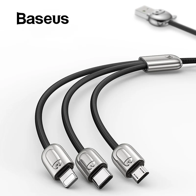 Baseus USB Cable for iPhone XR Xs Max Pigs 3 in 1 USB Type C Cable for Redmi Note 7 Samsung Huawei Fast Charge Micro USB Cable
Baseus USB Cable for iPhone XR Xs Max Pigs 3 in 1 USB Type C Cable for Redmi Note 7 Samsung Huawei Fast Charge Micro USB Cable