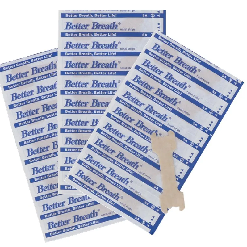 

300pcs/lot Large Size (66x19mm) Stop Snoring Better Breath Nasal Strips Breathe Right Nasal Strips Nose Patch for Good Sleep Aid